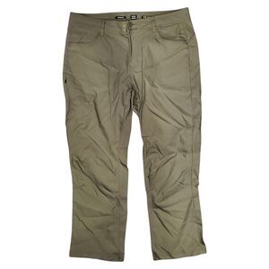 PRANA Pants Womens 16 Green Roll Tab Flap Pockets Cargo Utility Outdoor Hiking